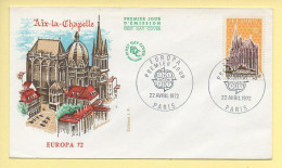 FDC N° 1714 - EUROPA 1972 (Aix-la-Chapelle) - 75 Paris 22/04/1972 - 1970-1979