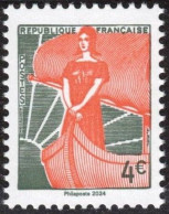 2024 - Timbre Issu Du Bloc Feuillet - Marianne à La Nef, Premier Timbre "Marianne" De La Ve République - Neufs