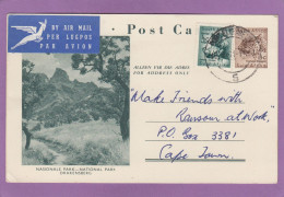 ENTIER POSTAL PAR AVION. NATIONAL PARK, DRAKENSBERG, 1961. - Airmail