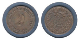 Allemagne  2 Pfennig  1911 A, Type 2, KM#16, Deutsches Reich, - 1 Pfennig
