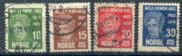 NORWAY 1929 Abel Centenary Used.  Michel 150-53 - Usados