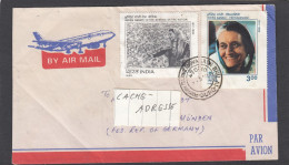 LETTRE PAR AVION AVEC 2 TIMBRES "INDIRA GANDHI". - Lettres & Documents