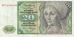 BILLETE DE ALEMANIA DE 20 MARK DEL AÑO 1980  (BANKNOTE) - 20 Deutsche Mark