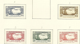 COTE D'IVOIRE N° 1/5 AVION SURVOLANT LA MER NEUF AVEC CHARNIERE TRES PROPRE - Unused Stamps