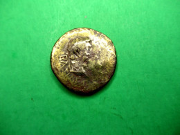 Très Rare Pièce Romaine En Laiton, 23 Mm, Qui Présente 2 Visages De Profil Des 2 Cotés De La Pièce. - The Julio-Claudians (27 BC To 69 AD)