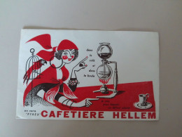 (Buvard Publicitaire - Café, Matériel....) - Cafetière HELLEM En Verre Pyrex (cartomancienne !!)........voir Scans - Koffie En Thee