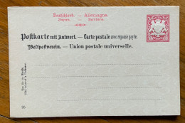 BAVIERA - BAYERN  - POSTKARTE 10 P. CON RISPOSTA PAGATA - NUOVO PERFETTO - Postkarten