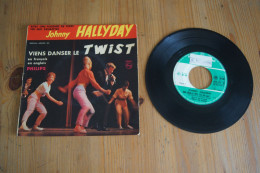 JOHNNY HALLYDAY VIENS DANSER LE TWIST EP 1961 VARIANTE  LANGUETTE - 45 Rpm - Maxi-Singles