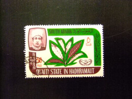 57 QU'AITI STATE IN HADHRAMAUT Aden ARABIA DU SUD 1966 PLANTAS 2 Sellos YVERT 80 MNH+ 80 FU - Tobacco