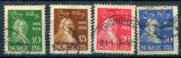 NORWAY 1934 Holberg Anniversary Set Used.  Michel 168-71 - Usati
