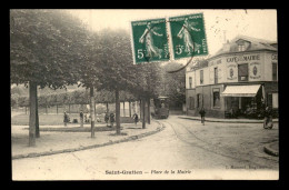 95 - ST-GRATIEN - PLACE DE LA MAIRIE - CAFE DE LA MAIRIE - TRAMWAY - Saint Gratien