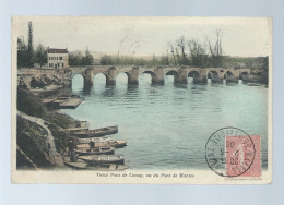 CPA - 78 - Vieux Pont De Limay, Vu Du Pont De Mantes - Colorisée - Animée (barques) - Circulée En 1906 - Limay