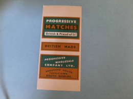 Matchbox Label Progressive Matches NEW - Cajas De Cerillas - Etiquetas