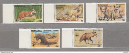 BOTSWANA 1977 Fauna Animals WWF MNH(**) Mi 182-186 #Fauna11 - Andere & Zonder Classificatie