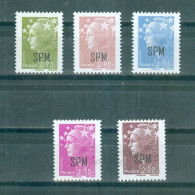 SAINT-PIERRE ET MIQUELON N°967** Au 971** MNH SCAN DU VERSO - Marianne De Beaujard. - Unused Stamps