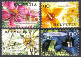 2001 Zu 1029-1032 / Mi 1762-1765 / YT 1693-1696 Fleurs émission Commune Suisse / Singapour ** / MNH Voir Description - Unused Stamps