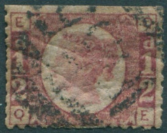 Great Britain 1870 SG49 ½d Rose QV EOOE Plate 13 Top Trimmed FU (amd) - Autres & Non Classés