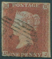 Great Britain 1854 SG8 1d Red-brown QV **DJ Imperf FU (amd) - Non Classificati