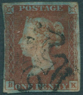 Great Britain 1854 SG10 1d Deep Red-brown QV **BK Imperf FU (amd) - Ohne Zuordnung