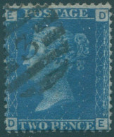 Great Britain 1858 SG47 2d Blue QV EDDE Plate 14 FU (amd) - Non Classificati