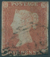 Great Britain 1854 SG8 1d Red-brown QV **AG Imperf FU (amd) - Non Classés