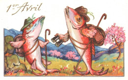 CPA 0,60 Euro- 1er Avril -(10)   Poissons - April Fool's Day