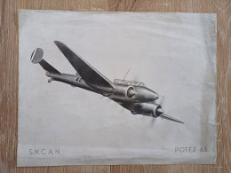 AVIATION - Publicisé Pour L'Avion  " POTEZ 63 "   S.N.C.A.N. - Autres & Non Classés