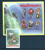 Dominica - 2001 - Mushrooms - Yv 2752/57 + Bf 428 - Paddestoelen