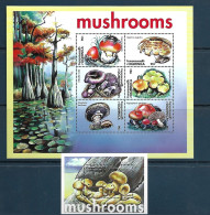 Dominica - 2001 - Mushrooms - Yv 2735/40 + Bf 424 - Paddestoelen