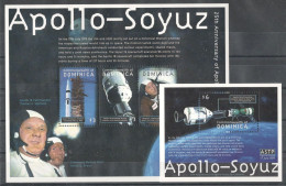 Dominica - 2000 - 25th Aniversary Of Apollo-Soyuz Project - Yv 2593/95 + Bf 408 - Altri & Non Classificati