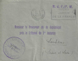 Lettre   Service Des Effectifs- école D'application Du ? .du10/6/55 Cachet N. D; F.  / F. M. - De Tour Pour Louhans - Military Postage Stamps