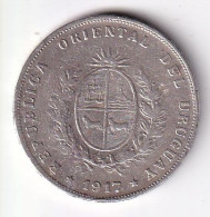 MONEDA DE PLATA DE URUGUAY DE 50 CENTESIMOS DEL AÑO 1917  (COIN) SILVER-ARGENT - Uruguay