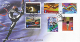 2004 Jeux Olympiques D'Athènes: FDC Série :Athlétisme, Canoë, Gymnastique, Natation - Verano 2004: Atenas