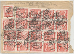 Austria Censored CV Wien 13dec1947 X Germany MASSIVE FRANKATURE G.5 Regular Issue X 20pcs =S.1 ( Pcs 8+6+2+2+1+1 ) - Abarten & Kuriositäten