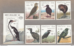 BIRDS Vogel Oiseaux New Zealand 1990 Laos Lao Mi 1220-1225 Bl 134  MNH (**) #Fauna26 - Andere & Zonder Classificatie