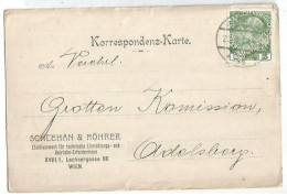Austria Perfin SCHLEHAN Regular H.5 On Commerce Card Wien 25mar1912 To Andelsberg - Brieven En Documenten