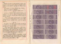 REGNO D'ITALIA V.E.II 20.12.1863 SAGGIO MARCHE DA BOLLO - FOGLIETTO CON 14 VALORI DA C. 15 A L. 15 CON FOGLI LEGGE PR. - Fiscaux