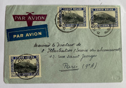 !!! CONGO, PLI AÉRIEN DE 1938 AU DÉPART DE KONGOLO POUR PARIS - Covers & Documents