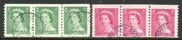 Canada USED 1953 Queen Elizabeth Ll Karsh Portrait Coil Stamps - Used Stamps
