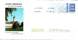 France Entier-P Obl (5071) PAP Fond De Sécurité Bleu Long (Lign.Ondulées & Code ROC) 21618A 17-08-15 809/I/009 - Listos Para Enviar: Transplantes/Logotipo Azul