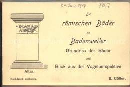 71683503 Badenweiler Roem Baeder Grundriss Und Totalansicht Aufklappkarte Badenw - Badenweiler