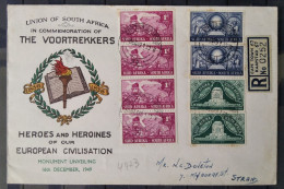 SOUTH AFRICA 1949 Voortrekker Monument Unveiling Registered FDC (01 Dec 1949) - Brieven En Documenten