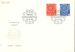 Suisse Poste Obl Yv: 735/736 Europa Cept Fleur à 22 Pétales Bern 14-9-64 Fdc - FDC