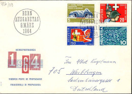 Suisse Poste Obl Yv: 726/729 Commémorations Bern 9 März 1964 Fdc - FDC