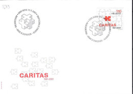 Suisse Poste Obl Yv:1673 Mi:1748 Caritas (TB Cachet à Date) Bern 13-3-2001 Fdc - Usados