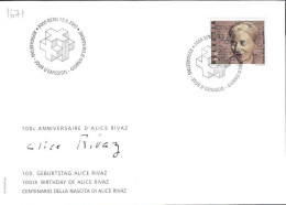 Suisse Poste Obl Yv:1671 Mi:1746 Alice Rivaz Ecrivain (TB Cachet à Date) Bern 13-3-2001 Fdc - Gebruikt