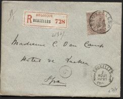 N°61 Obl. BRUXELLES 3 + Fractionnaire 3.9 S/L Recom. Vers SPa Le 2/8/1901. TB. (x717) - 1893-1900 Thin Beard