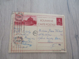 Roumanie Romania Entier Postal Guerre 39/45 Illustré Bucarest Pour Paris Censure Militaire - Marcofilie