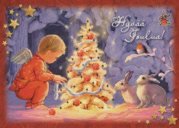 ANGELO Buon Anno Natale Vintage Cartolina CPSM #PAH084.IT - Anges