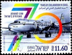 Israel Poste Obl Yv:2524 Mi:2634 70 Years Of Civil Aviation In Israel (Beau Cachet Rond) - Gebruikt (zonder Tabs)